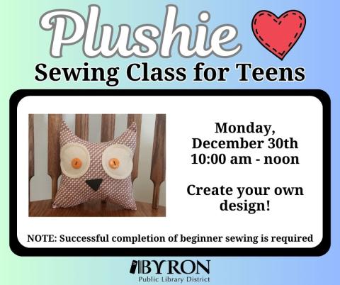 Plushie Sewing Class for Teens