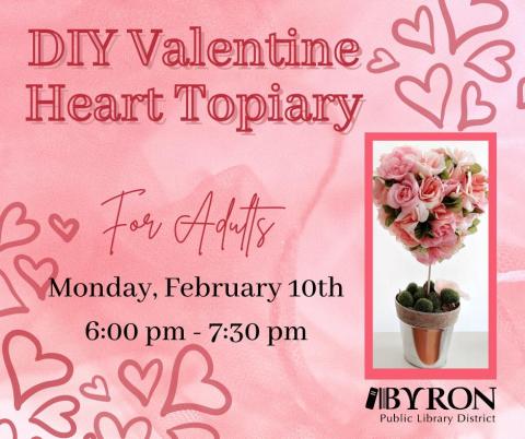 DIY Valentine Heart Topiary Graphic