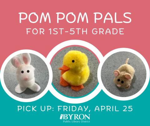 Photo of pom pom animals with event details.