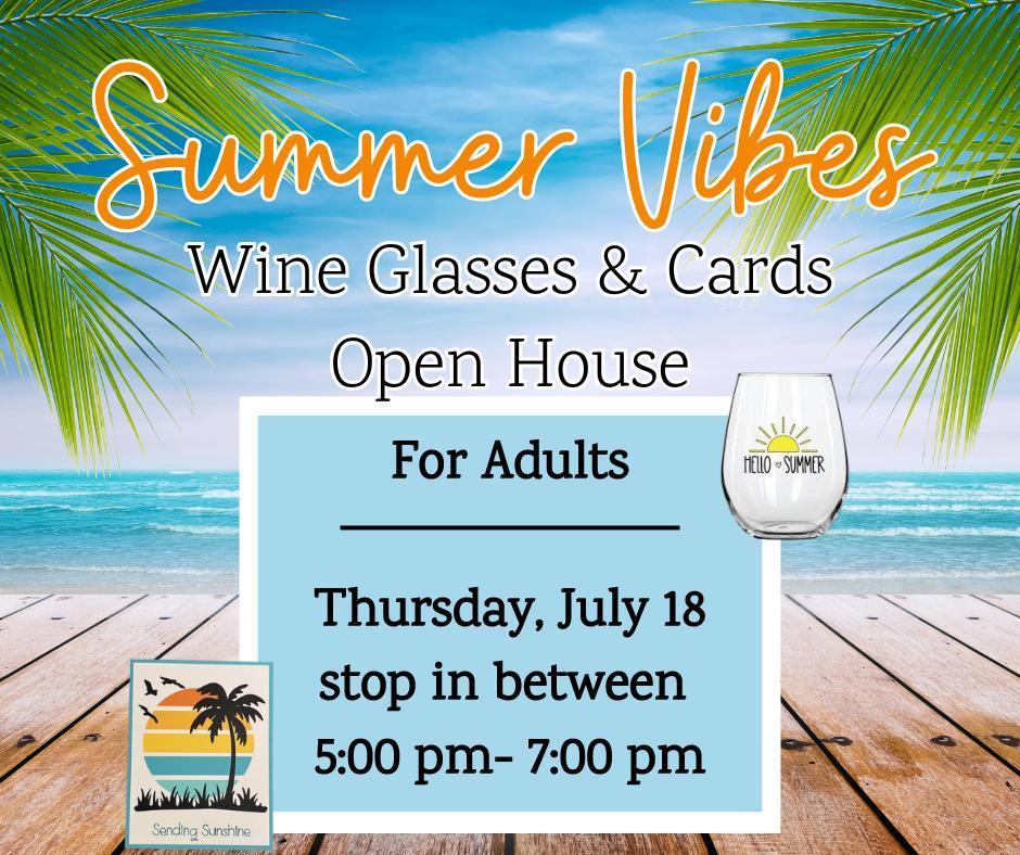 Summer Vibes - Wine Glasses & Cards Graphic