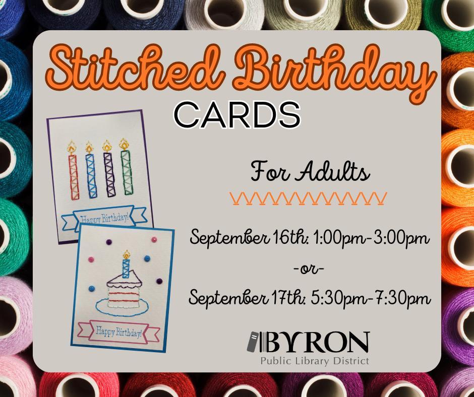 Stitched Birthday Cards Graphic