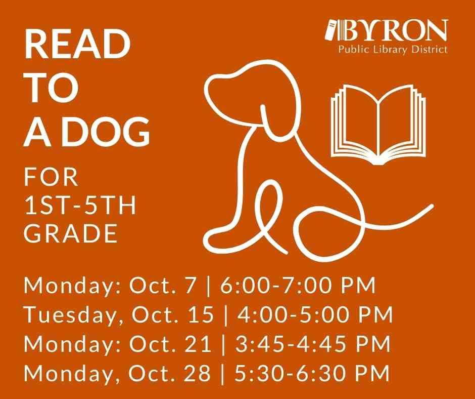 Graphic of a dog & book