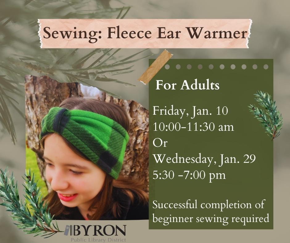 Sewing - Fleece Ear Warmer Graphic