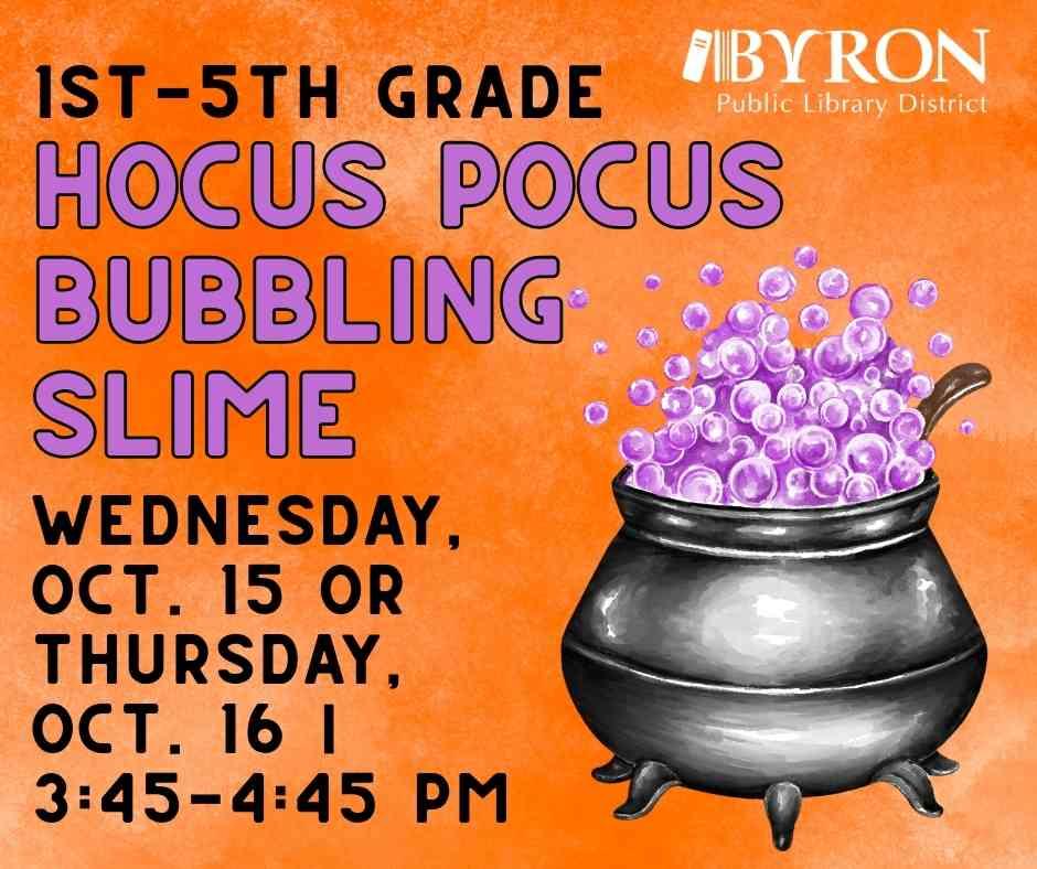 Photo of bubbling cauldron with class date and time.