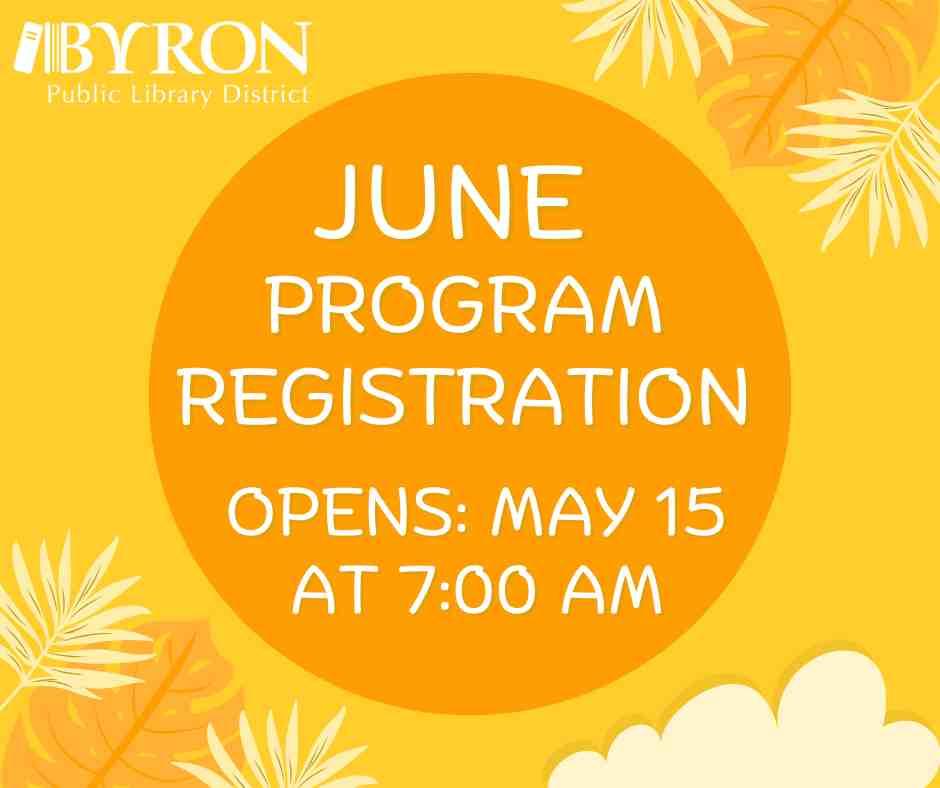 June program registration opens May 15 at 7:00 am.