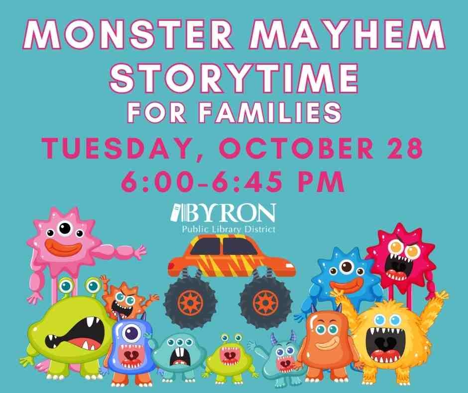 Photo of monsters with program date & time.